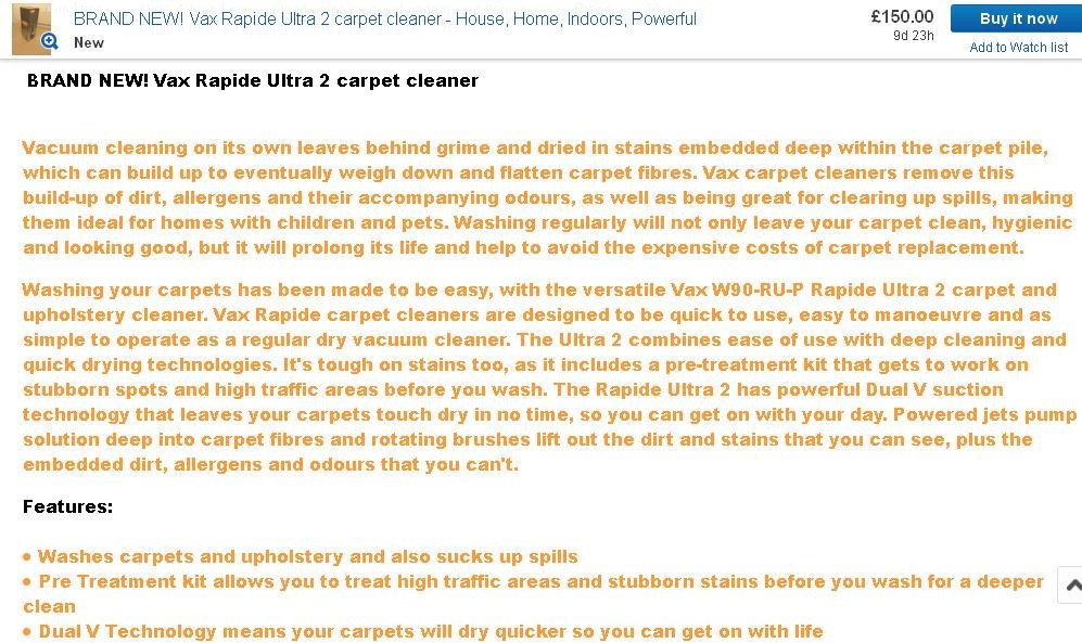 professional ebay item description template